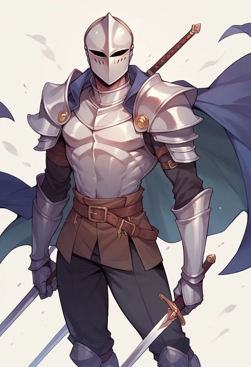 A knight using a sword made of moonlight