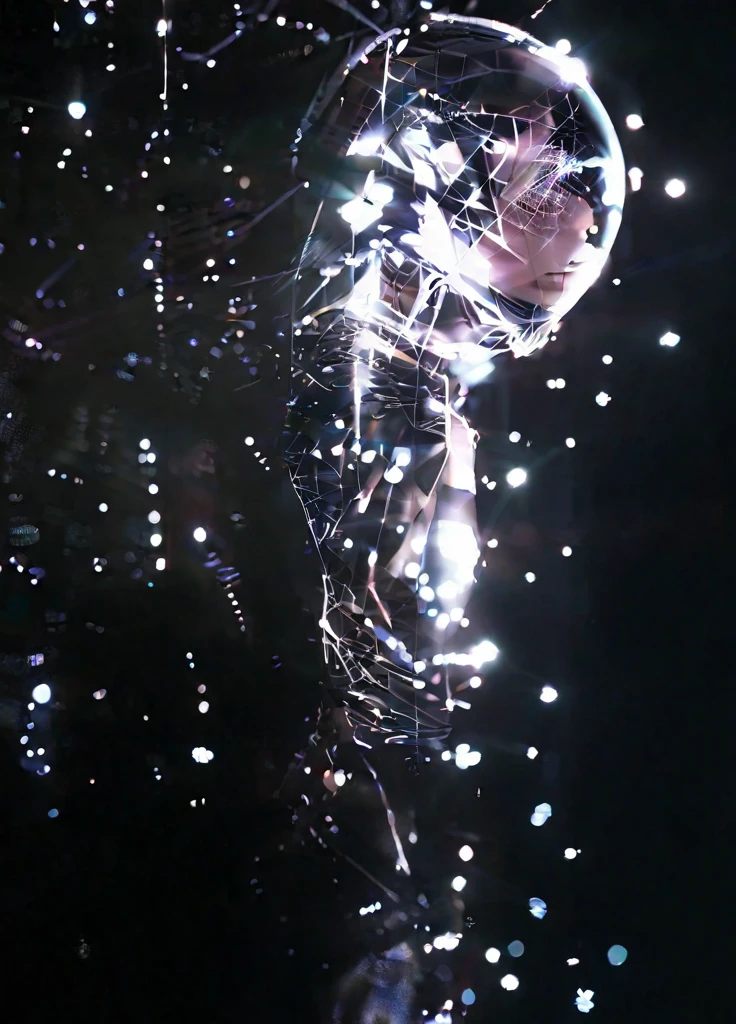 Vibrant Rim Light, Volumetric Lighting, (centered) (full body shot:1.2) dataviz style, wearing skinny space suit on spaceship of space station in the space, beautiful eyes glowneon, glowing, sparks, lightning , subsurface scattering, Photorealistic, Hyperrealistic, analog style, realistic, film photography, soft lighting, heavy shadow, light depth, dramatic atmospheric lighting, Volumetric Lighting, bright rim light, high contrast, bold edge light