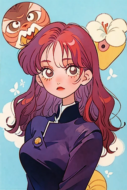 Ichika nakano, (Old anime, vintage anime, 90's anime style, naoko takeuchi style, a beautiful female vampire, long wavy black hair, brown eyes, casual outfit,