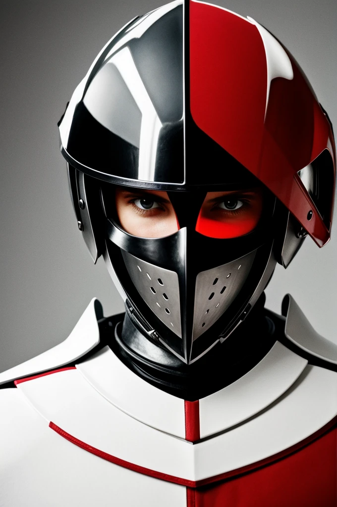Knight in white, black and red