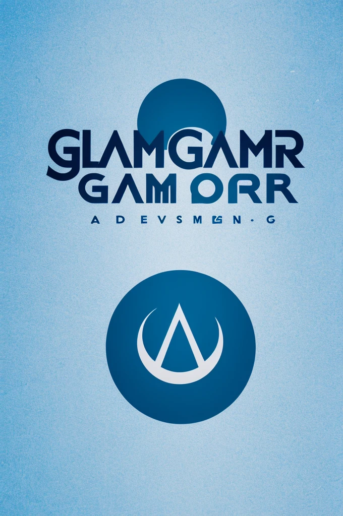 Logo for an online clothing store called glamor garb With sky blue colors in the background and black letters. With white details