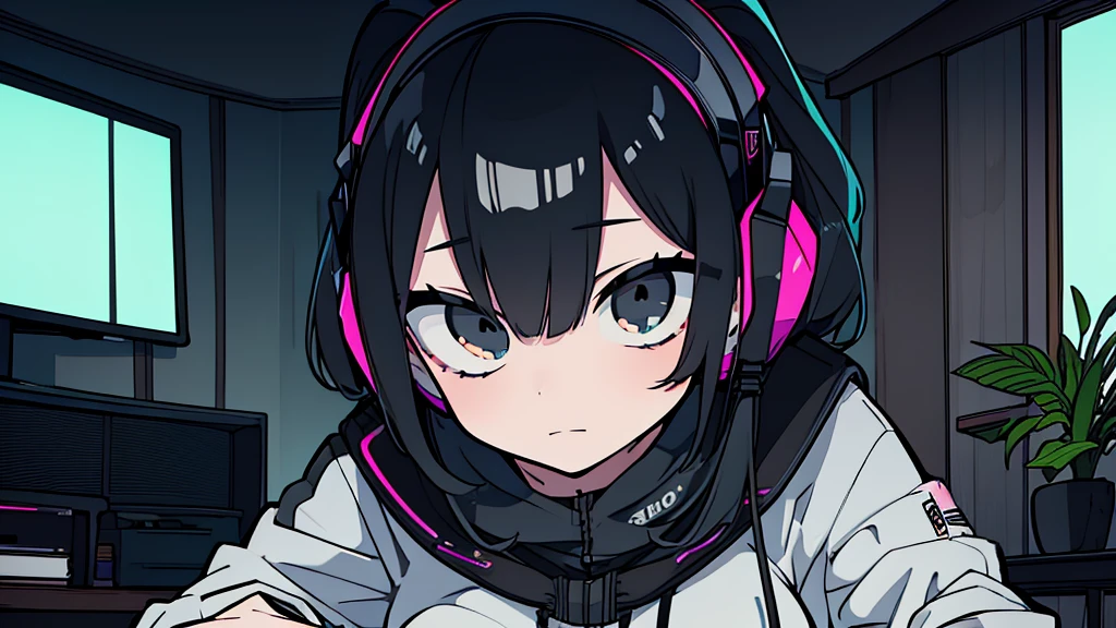 man、headphone、music、black hair