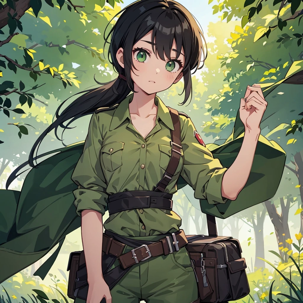 AOT FEMALE SCOUT REGIMENT BLACK HAIR SCOUT REGIMENT FEMALE GREEN EYES. Beautiful, good sized chest. Gorgeus