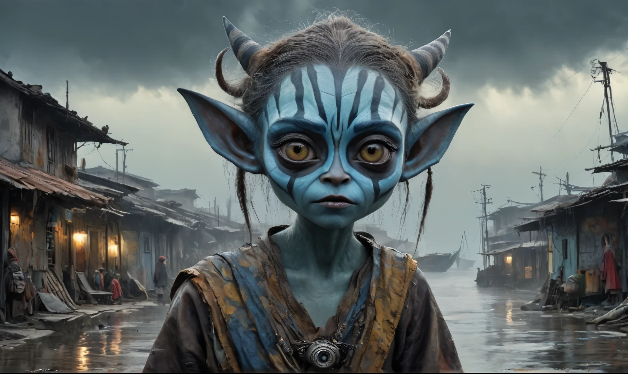 pretty face,eyebrow up,full body length shot,niobium ahsoka tano,full body length shot,beggar niobium Manganite The Alien Entity, babychild, wants eat,survival in criminal city of future,Cinematic,ginger, Technicolor,natural skin textures, hyper realism, hyper detailed,Extremely detailed,High contrast,Masterpiece,Realism,Ultra Detailed, intricate details,realistic humid leather, cinematic style,irina yermolova,high contrast,hdr,extremely detailed, [deep night landscape],masterpiece,intricate details,faded,eyes extremely detailed,Silverclaw,view from height,full-body-shot,High contrast,Masterpiece,Realistic,Ultra Detailed,intricate details,realistic humid skin,extremly intricate,realism,photorealism, cinematic style,irina yermolova,HDR,((Wangechi Quality)),extremely detailed, [night landscape],masterpiece,intricate details,faded,eyes extremely detailed, high detailed eyes,16k resolution,RAW, Nikon Z9,chinese orc's village of fishers on seaside,authentic,full body length,Labradorite babygirl,native italian troll ,pretty face,eyebrow up,full body shot,ominous landscape,glate gray atmosphere,by art Simon Stalenhag,Nicola Samori,(((Wangechi Mutu))),prime colors,urban,extremely detailed,masterpiece,intricate details,faded,eyes extremely detailed, high detailed eyes,4k resolution,RAW, Nikon Z9,scary town,stalker,goblin,Dubai of United Arab Emirates,Venice Mask
