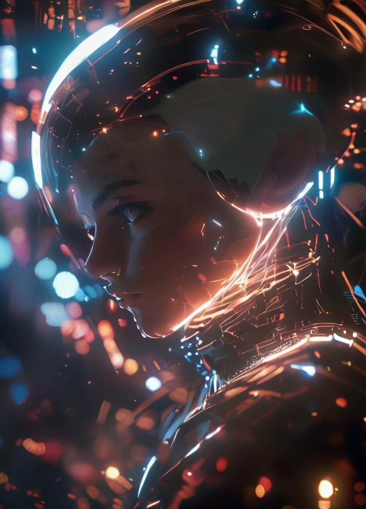 Vibrant Rim Light, Volumetric Lighting, (centered) (full body shot:1.2) dataviz style, solo girl,wearing skinny space suit on spaceship of space station in the space, beautiful eyes glowneon, glowing, sparks, lightning , subsurface scattering, Photorealistic, Hyperrealistic, analog style, realistic, film photography, soft lighting, heavy shadow, light depth, dramatic atmospheric lighting, Volumetric Lighting, bright rim light, high contrast, bold edge light