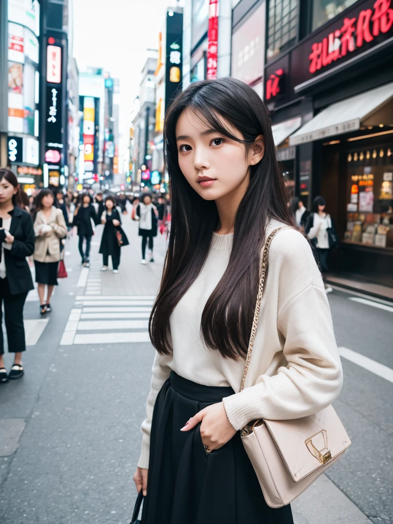 16k, 1 very beautiful japanese woman age20 wearing model fashion at shibuya street –ar 5:4 –v 6.0 –style raw