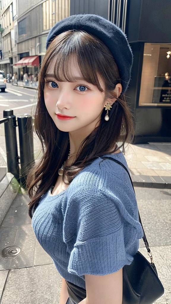 (32hair,High resolution,High detail,High resolution,high density,alone,In addition:1.3),(A realistic person々,Live Action,fine grain,High resolutionの目,Beautiful Eyes,Eyes that look alive,Beautiful dark blue eyes,Fishing eyes,Detailed lips,Translucent white skin,Realistic face in every detail:1.3),(Japanese Ido,hairorean Idols,Japanese Model,hairorean models,hairorean hair-Pop Female Idols:1.2),(Blushing,Natural Makeup,necklace,Earrings,へそEarrings:1.4)(Shorts、Oversized mesh cardigan、Leather boots,hairnitted hats,Mode Style, Beautiful casual look:1.6),(Shapely breasts:1.5),(Young but very beautiful hairorean16 years old ,Cool eyes,Laugh a little,turn around,looked back,Looking into the camera,Fashion Leader,Fashion Model,Soft Skin,Unforgettable Eyes,Her eyes are so beautiful,I want to go to the Paris Collection.........,Cutting-edge fashion:1.6、Left eye is red、Right eye blue、Face close-up