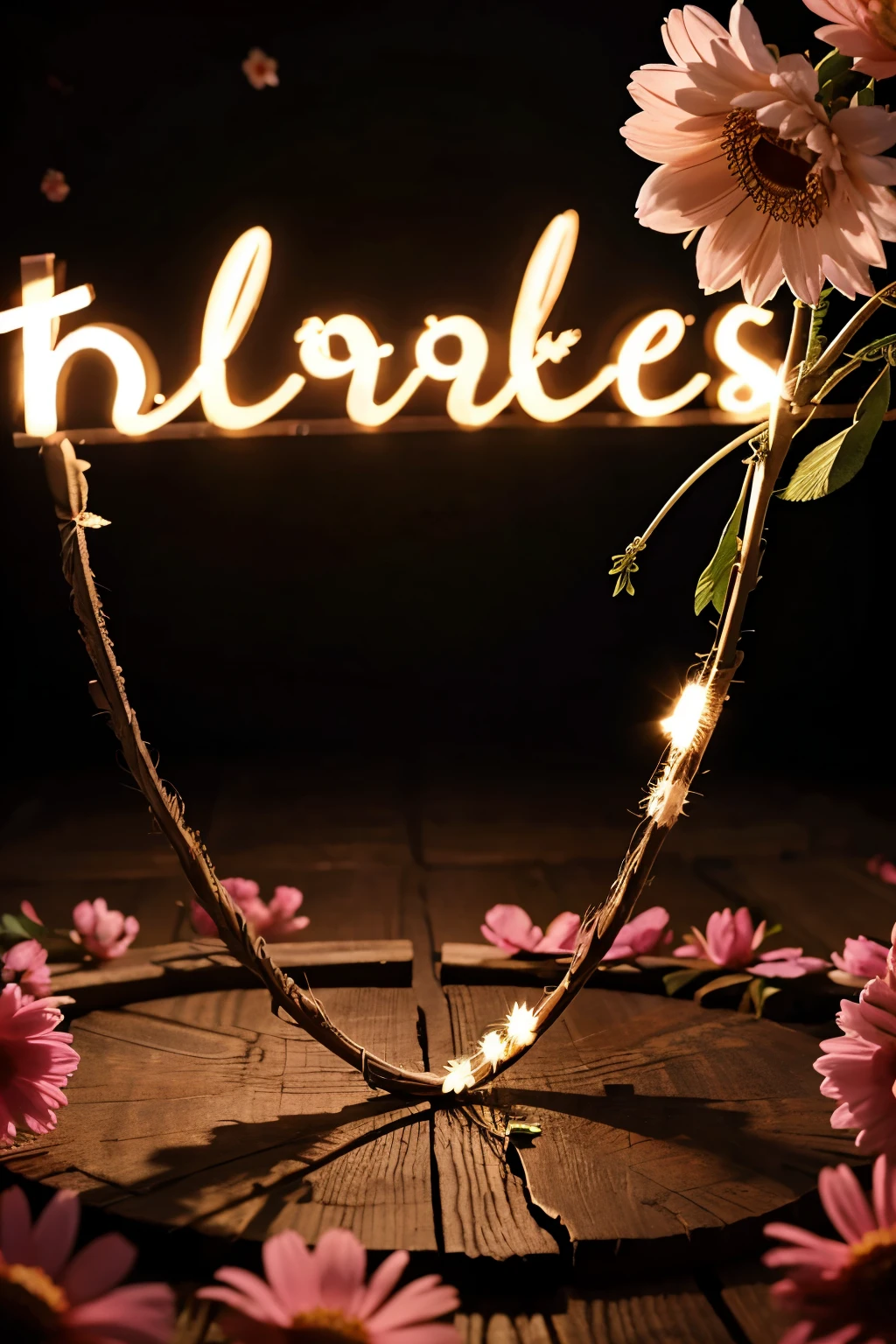 3D Written Words "TVKA", flower background