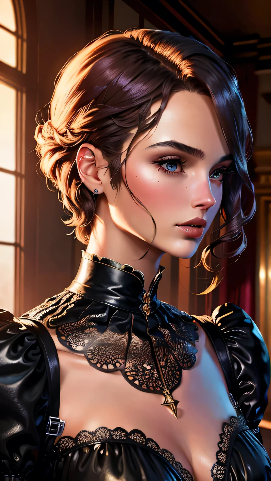 masterpiece, Highest quality, (8K wallpapers incorporating highly detailed CG), (Highest quality), (Best illustrations), (Best Shadow), (Stable Diffusion Model), Violet Evergarden, Sparkling, beautiful, victorian style bedroom, Dynamic Lighting, Written boundary depth､((Upper body portrait))､Upper body portrait