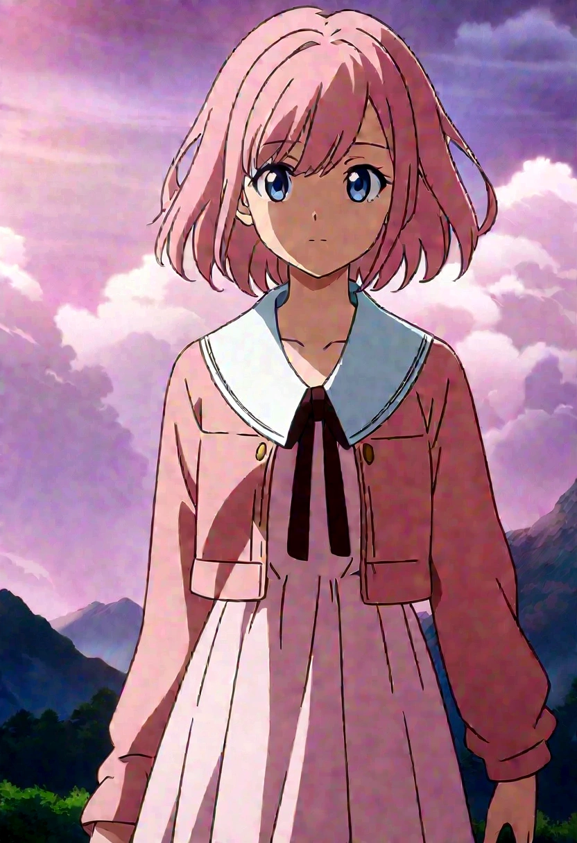 a person in a pink dress and a jacket, anime styling 4 k, anime wallpaper 4k, anime wallpaper 4k, 4K anime art wallpaper, 4k anime art wallpaper, anime styling. 8K, anime look of a beautiful girl, anime wallpaper 4K, anime wallpaper, high quality anime art style, 8K anime art wallpaper