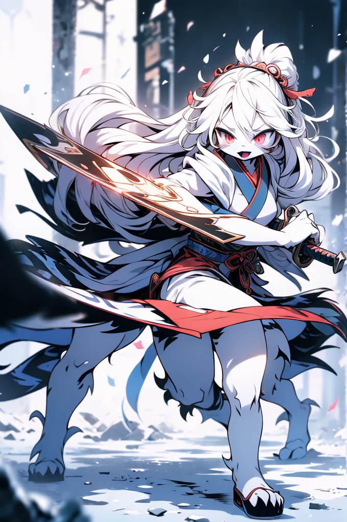 {clioranko style:1.05,rella style:0.8,QUASARCAKE style:1.4,Rolua style:1.1},Best quality,Very detailed,,light,Ray Tracing,Golden Ratio\),furry,furry,hairy,hairy,White Tiger少女,White Tiger,White Tiger,White Tiger少女,全身White hair,White Hair,White hair,Snow background,Field background,Snow background,Snowstorm Background,Snow and ice theme,Hanfu,Hanfu下摆,遮住腿的Hanfu下摆,穿着Hanfu,中式Hanfu,手持Long Sword,Sword in hand,Martial arts style,手持Long Sword的White Tiger少女,Full body close-up,Lean forward,Juhechop,Draw the sword and cut,手持Long Sword,持有Long Sword,拿着Long Sword,Long Sword,Long Sword,Long Sword,Highlight the role,Sassy,cool girl,indifferent,Cold,Loose long hair,Loose long hair,Cold气质,Loose long hair,Cold,indifferent的眼神,Messy hair,cruel,Crazy temperament,mad girl,Blood-red eyes