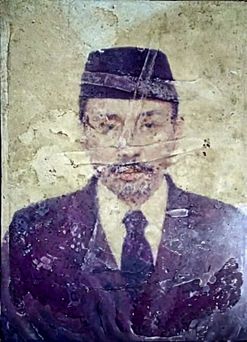 there is a man in a black suit and a black hat, raden saleh, inspired by Basuki Abdullah, khyzyl saleem, inspired by I Ketut Soki, digital art but photo, ash thorp khyzyl saleem, color portrait, mansik yang, potrait, inspired by Li Tiefu, full protrait