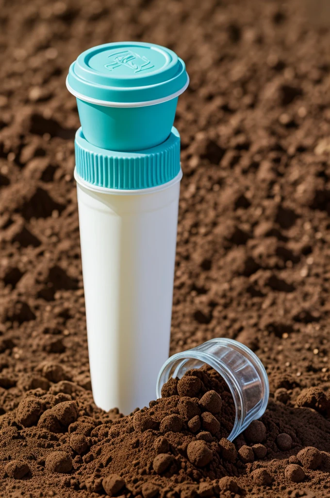 Sippy cup with 10 grams of garden soil