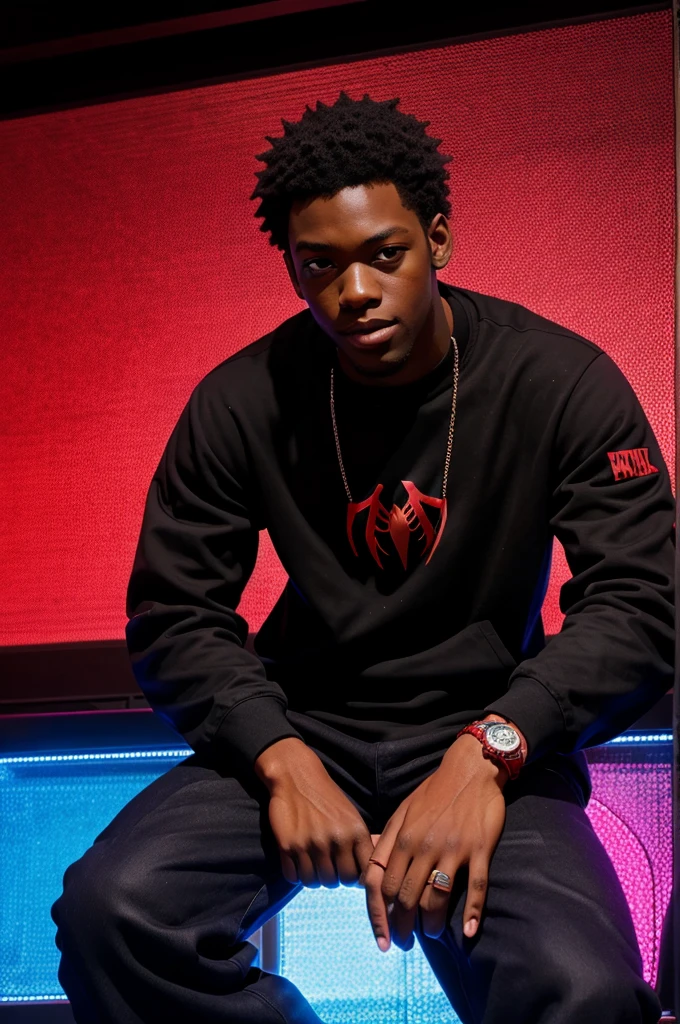 Miles Morales chill and hearing music