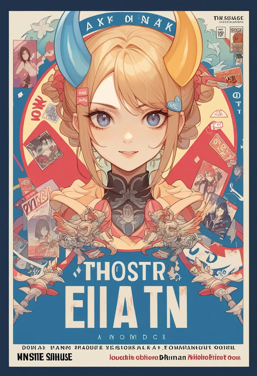 there is a poster of a girl with a blue background, a poster inspired by Gang Hui-an, tumblr, graffiti, anime cover, album art cover, album artwork, official artwork, album cover, album art, [ floating ]!!, e-girl, e - girl, official poster, promo poster, full image, poster, aesthetic!!!!!!!!!!, mistic