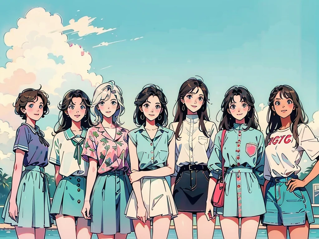 Asian girls 7 women midnight city light
