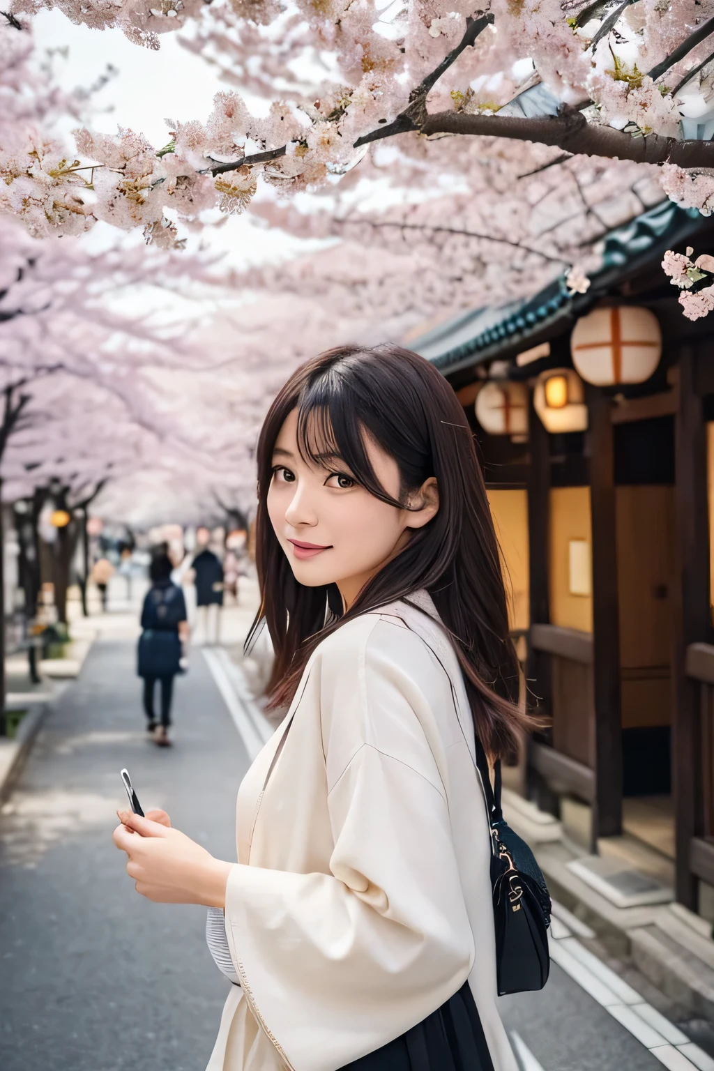 ((Highest quality)), ((masterpiece)), (detailed), AI influencer name: cherry blossoms(cherry blossoms) Age: Age 25 Nationality: Japan Features: Adventurous and free-spirited。I love traveling in Japan and abroad and experiencing different cultures.。Actively interact with your followers、Providing travel tips and lifestyle advice。 Appearance: - Hair color: Dark Brown - Hair Styles: Long Straight Hair、Natural Luster - Eye Color: Dark Brown - Skin Tone: Bright and Healthy Skin - Height: 165cm - Body Type: Slim and Healthy - Fashion Style: Casual yet elegant。In a Japanese-Western style、Incorporating traditional Japanese elements。 Background Story: cherry blossomsはバーチャルノマドとして、Her mission is to travel Japan and abroad and share the attractions of the country with her followers.。cherry blossomsのコンテンツは、Beautiful Landscape、Local Culture、It is mainly composed of introductions to hidden spots.。Also、Travel planning and packing tips、Also share how to enjoy intercultural experiences。The goal of cherry blossoms is、Let your followers experience the diversity of the world、It is to stimulate their own sense of adventure.。 hobby: - Cafe hopping around Japan - Shopping at local markets - Trekking and nature walks - Tasting and cooking cuisine from different cultures Main SNS platforms: instagramart, youtube, TikTok Tone and Style: Posts about cherry blossoms、Friendly and positive。Actively communicate with your followers、Answering questions、React to comments。The visuals are beautiful、Highlighting the exotic location、Provide visually appealing content。
Back view