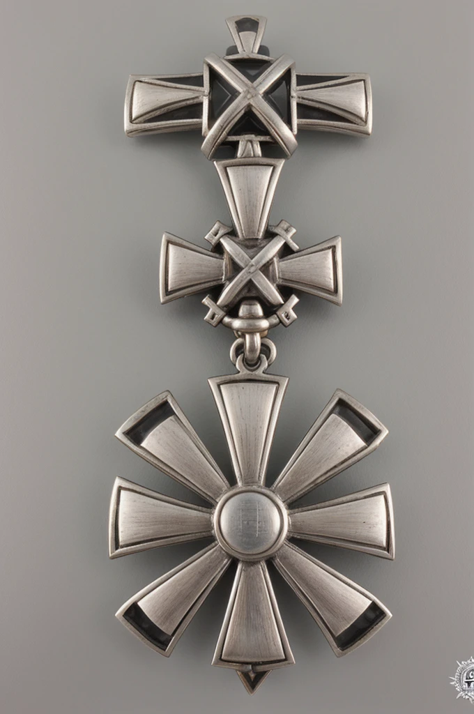A short French and Maltese cross with a folded tail 
