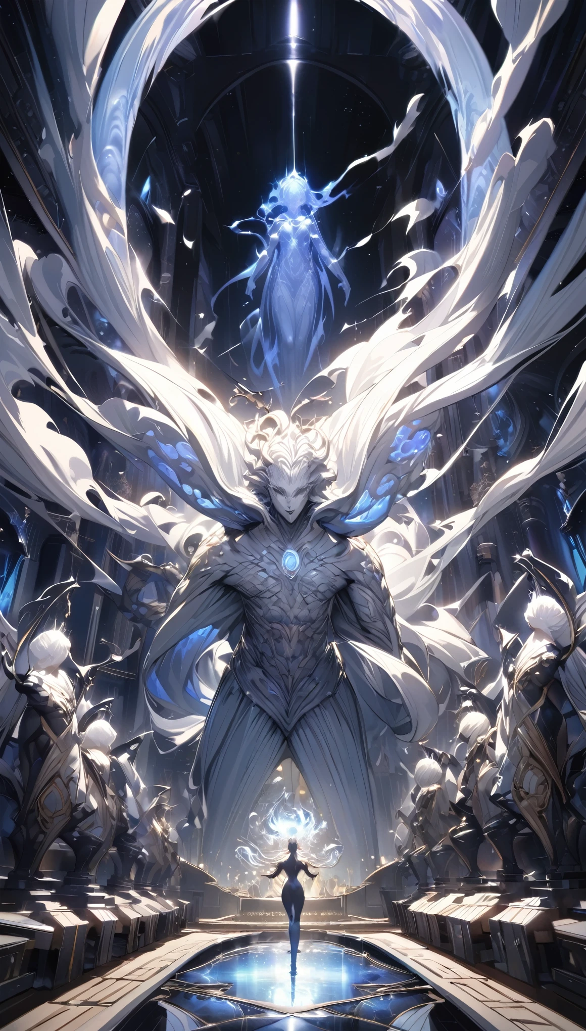 best quality, super fine, 16k, incredibly absurdres, extremely detailed, 2.5D, delicate and dynamic, spiritual bodies taken over by demons, mimics, mirrors, replicas, imitation, spirit, astral body, dark fantasy, other spaces, other dimensions, smoke effects