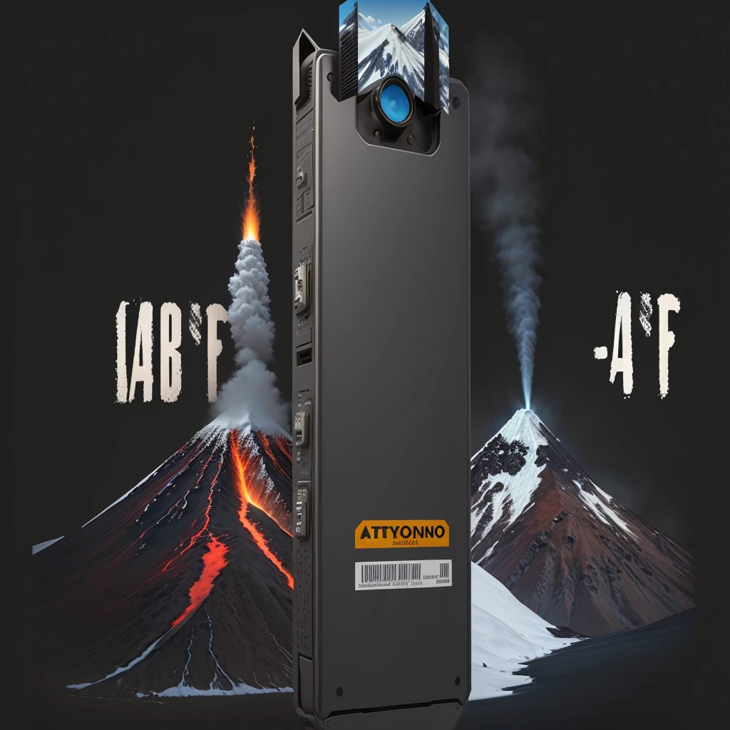 Highest quality,Realistic style,reality,The background on the left is a picture of a volcano, The background on the right is cold and snowy, product photo