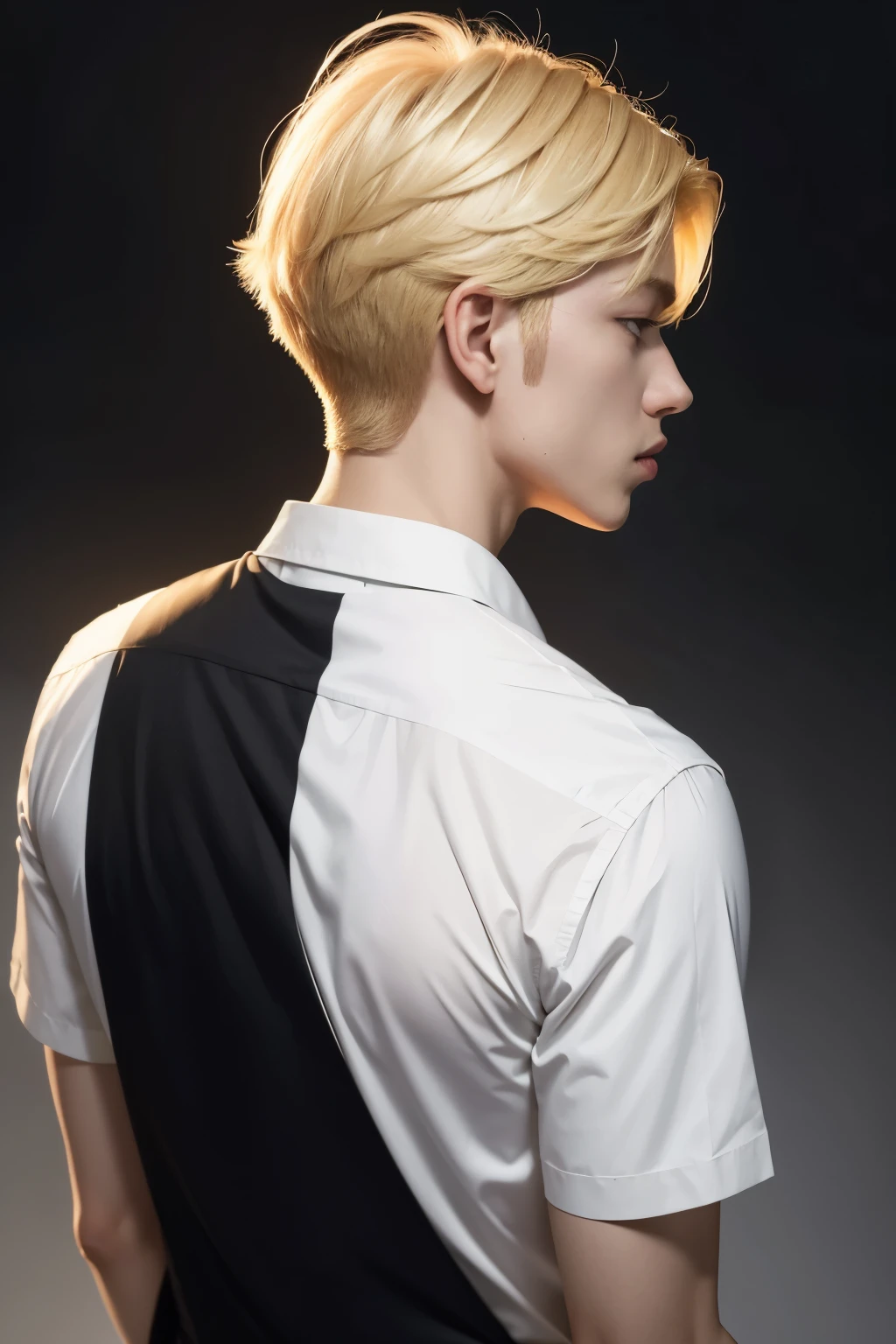 A blond boy with a gradient back