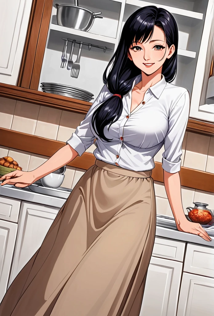 detailed illustration (side view),dynamic angle,ultra-detailed, illustration, pose for the camera, smiling at viewer, clean line art, shading, anime, 2020’s anime style, detailed eyes, detailed face, beautiful face,

Anime, 2d anime, cartoon anime, detailed illustration, dynamic angle, ultra-detailed, illustration, full body shot, 1girl, night time, 1950’s stay at home wife, button up blouse and long skirt, anime half closed eyes. A knowing smile, standing in kitchen, domestic goddess, long black hair, hair down, white American woman, well endowed, wholesome yet sexy, motherly, nurturing, MILF, button up blouse, long skirt