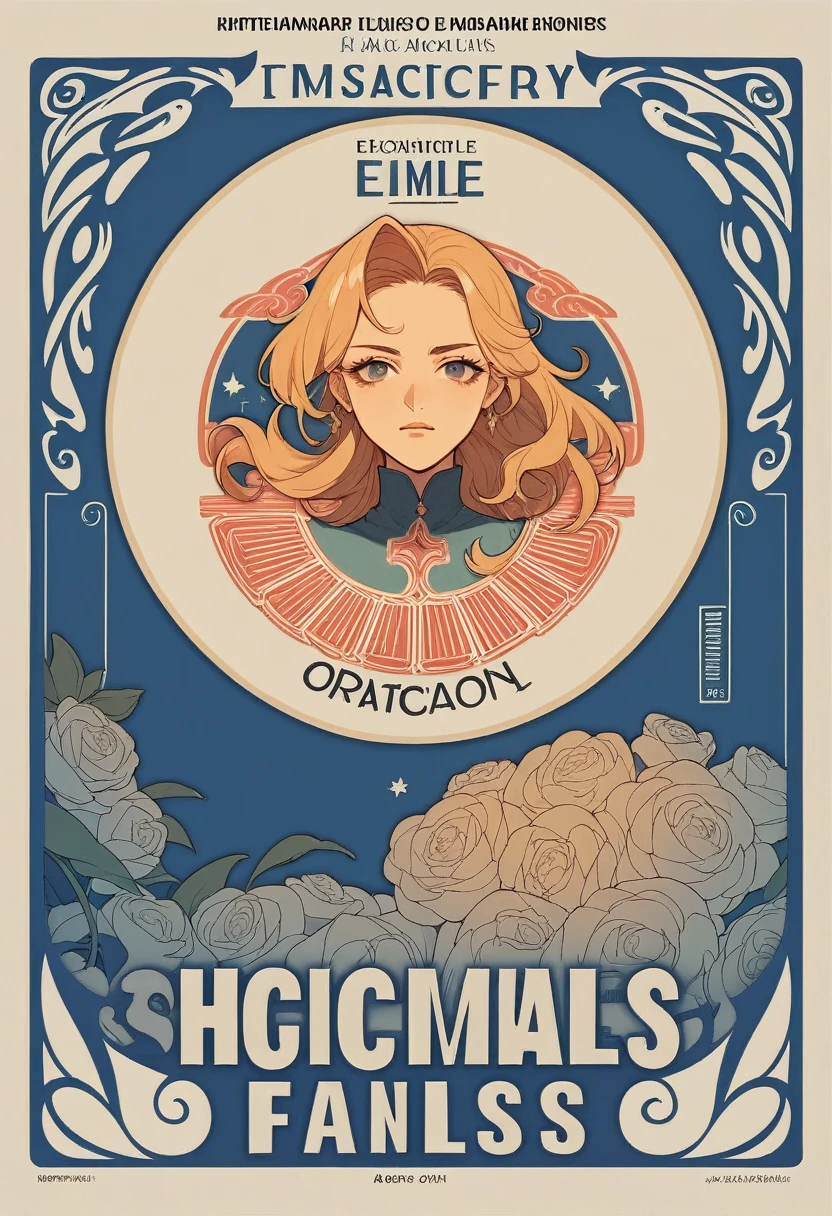 there is a poster of a girl with a blue background, anime cover, album art cover, album artwork, official artwork, album cover, album art, [ floating ]!!, e-girl, e - girl, official poster, promo poster, full image, poster, aesthetic!!!!!!!!!!, mistic, album cover!, package cover, official fanart, cover art