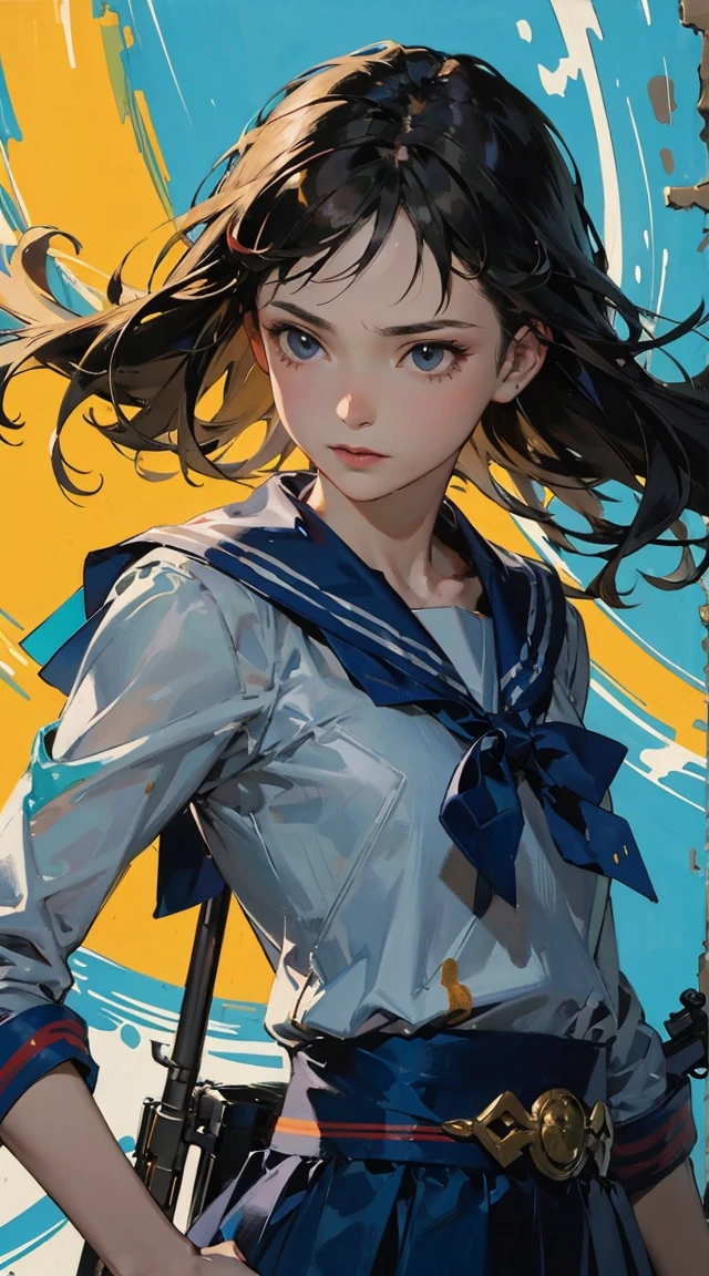 ８ｋ,Realistic Skin Texture、Superrealism、Realistic Photo、A futuristic Japanese female soldier stands amongst rubble、Damaged moss green metal armor、Skull mark painted on armor、Painting of the unit and identification number、Peeling paint、Oil stains、Energy Rifle、fighting spirit、Detailed Description、Dynamic pose
  Realistic portrait of the protagonist of the anime Sailor Moon　(Super detailed,ultra high resolution,detailed background),((2D)),((flat color)),((colorful)),((floating colorful water)),1 girl,alone,looking at the viewer,break