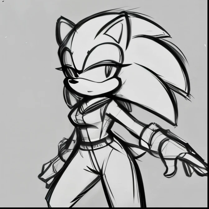 Female, Mobian, Hedgehog, ((Sketch)), Sketch base, base, blank background, dynamic poses