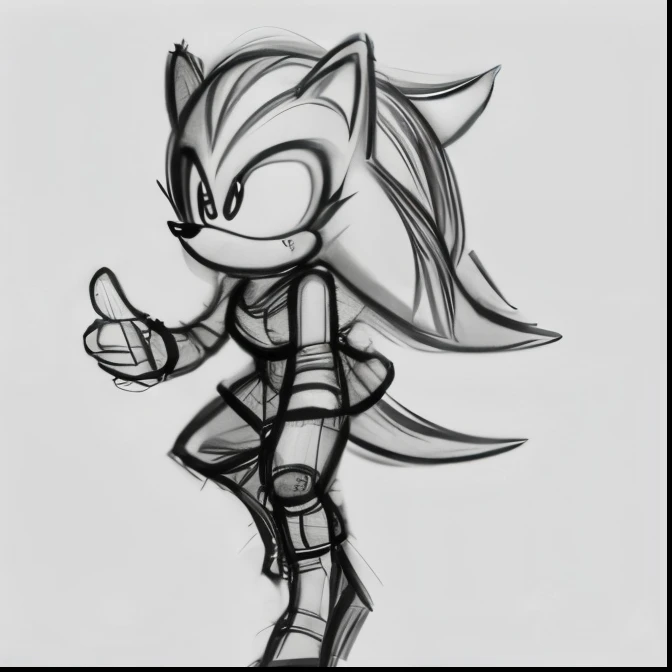 Female, Mobian, Hedgehog, ((Sketch)), Sketch base, base, blank background, dynamic poses
