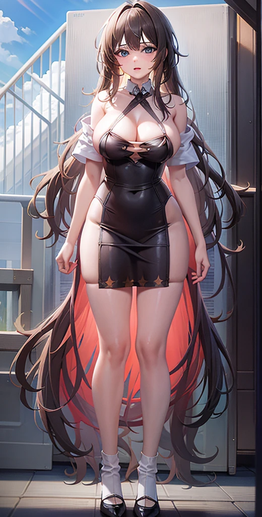 girl，Large Breasts，long hair，Topless