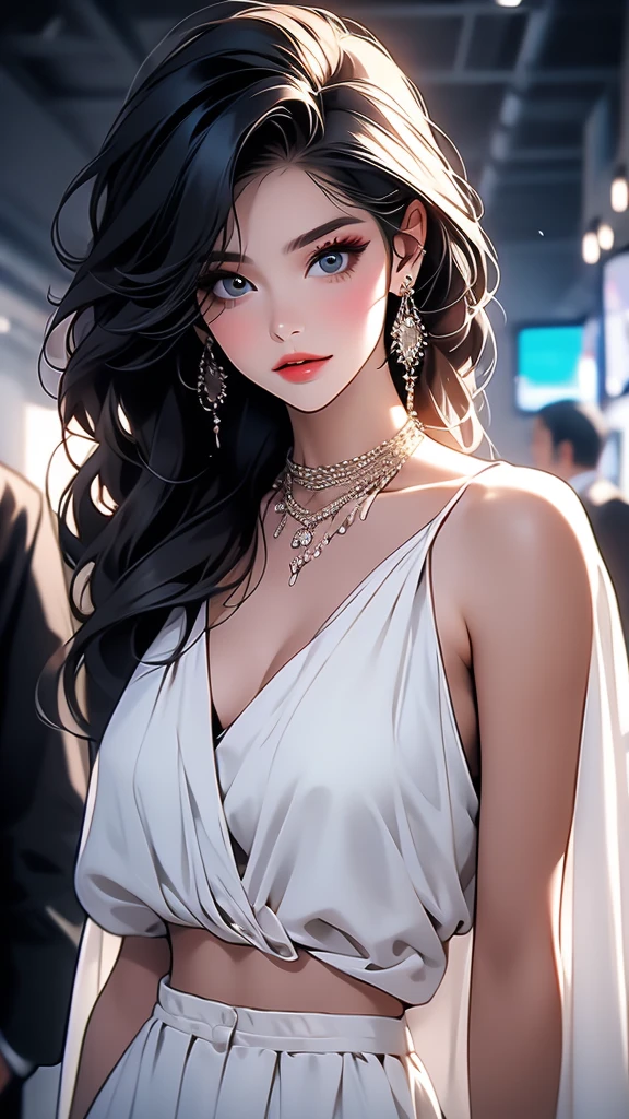 White clothing　woman