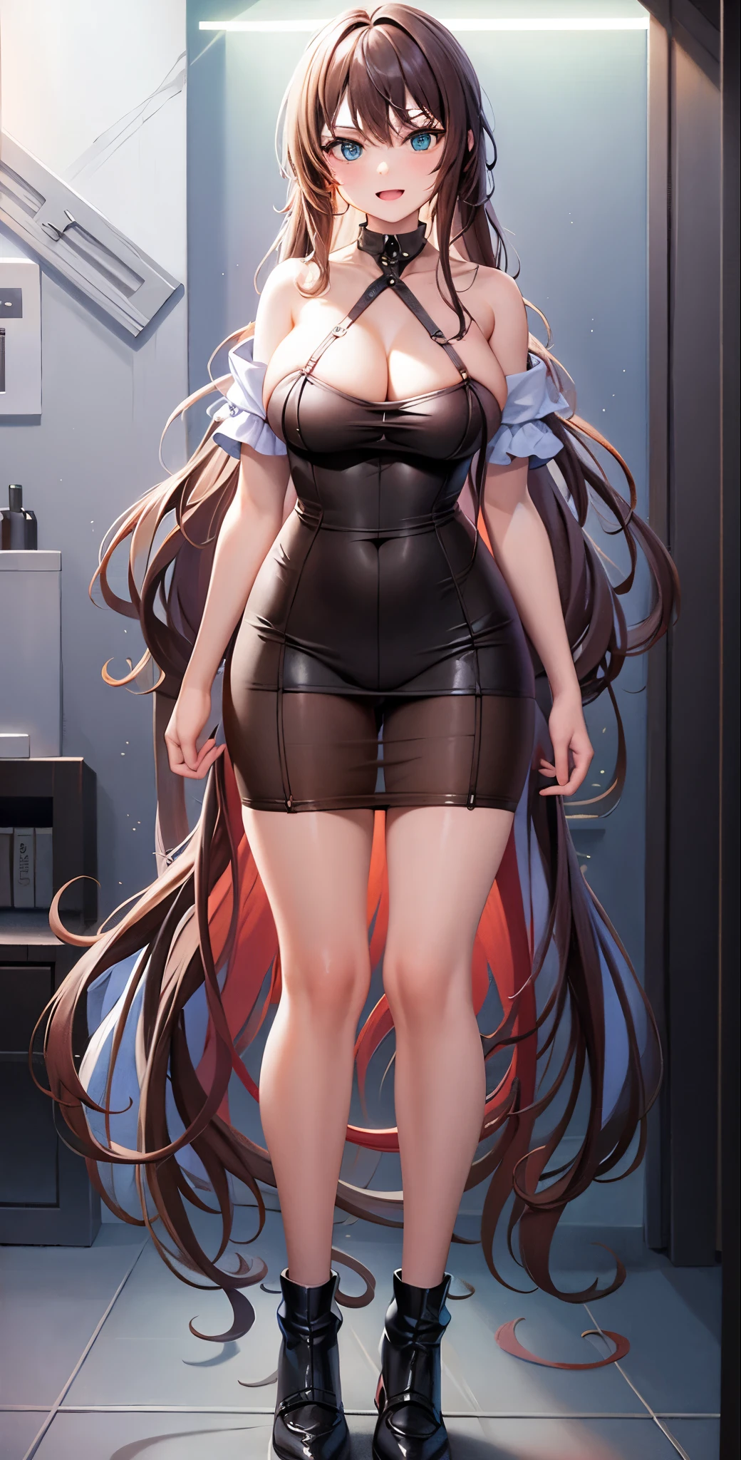 girl,Large Breasts,long hair,Topless