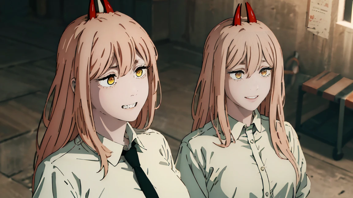 makima \(chainsaw man\) (8k, best quality, hires, shining body, shining skin,beautiful, (masterpiece:1.2), (best quality:1.2), perfect lighting),1girl, belts, skirt, wet shirt, covered, yellow eyes, glowing golden eyes, hourglass figure, big breasts, big butt, ear piercings, flowing pink hair, black latex skirt, money, holding cash