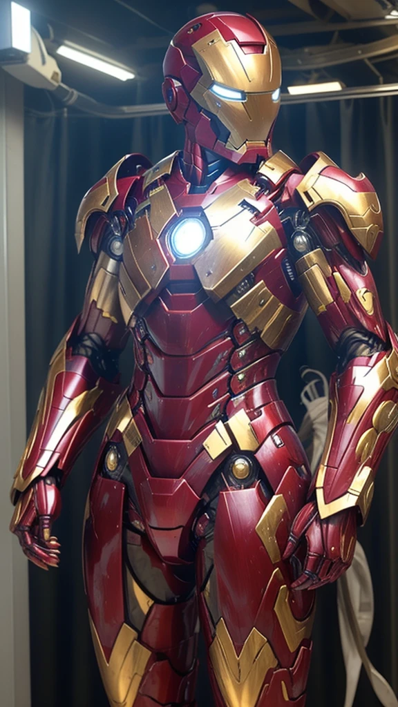 Middle-aged women Sweaty face Soaked Face Painful expression Steam coming out of the head Humidity Only the head is exposed ((Taking off the Iron Man suit)) Steam from the body