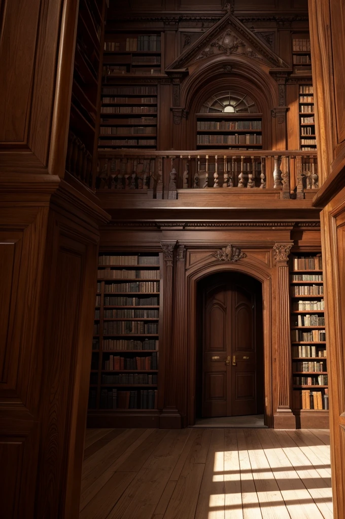 a secret door in an old library.