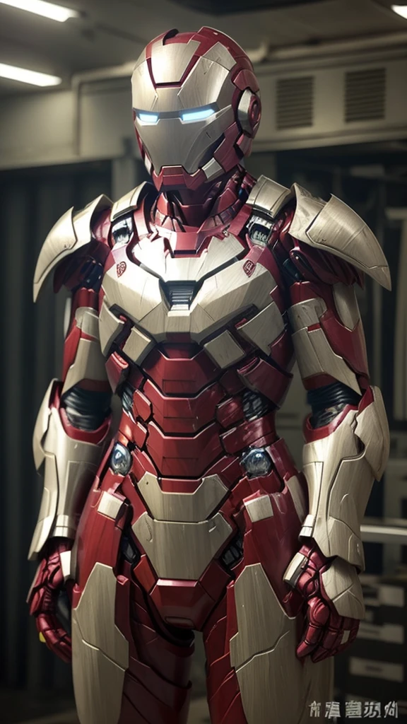 Middle-aged women Sweaty face Soaked Face Painful expression Steam coming out of the head Humidity Only the head is exposed ((Taking off the Iron Man suit)) Steam from the body lifted The lower half of the body is an Iron Man suit