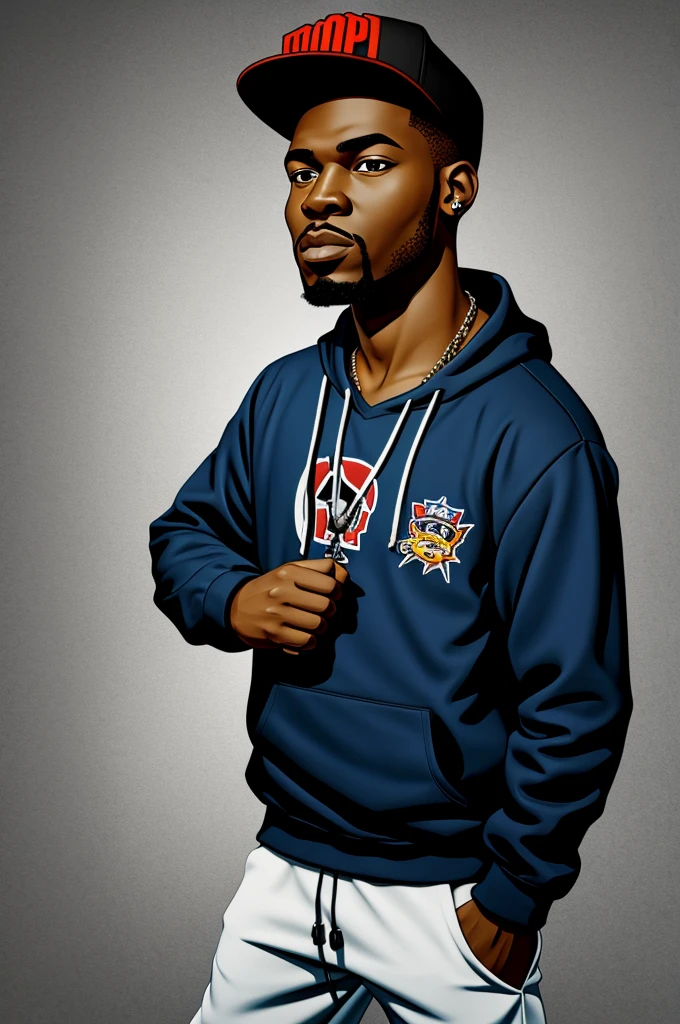 An animated hip hop character