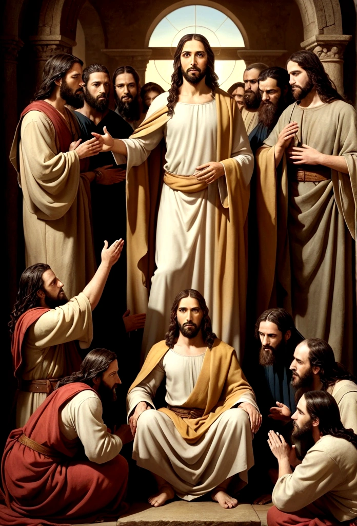 Jesus Christ with his disciples