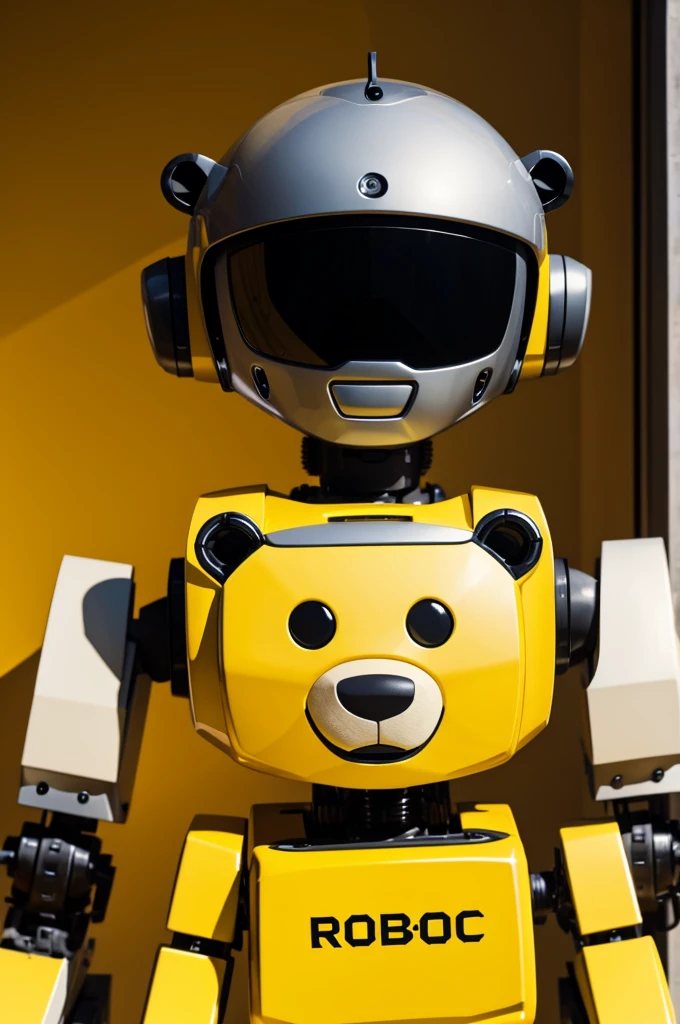 Happy robotic yellow bear