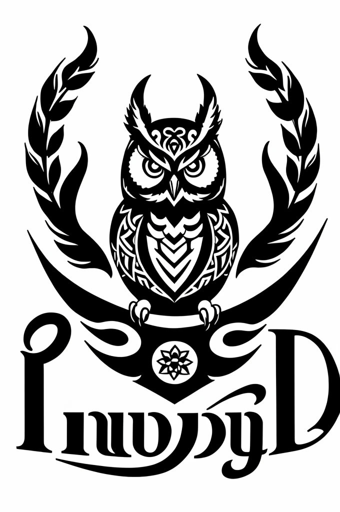 A tattoo logo with the words J owl