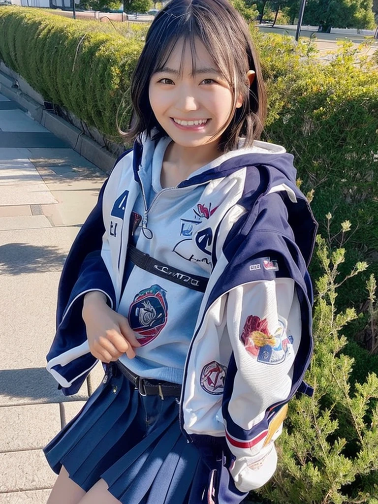 rei kuromiya、a realistic photo of a Japanese girl, age 10, wearing a , holding a backpack, smiling, high quality, ultra detailed, HDR, 8k resolution