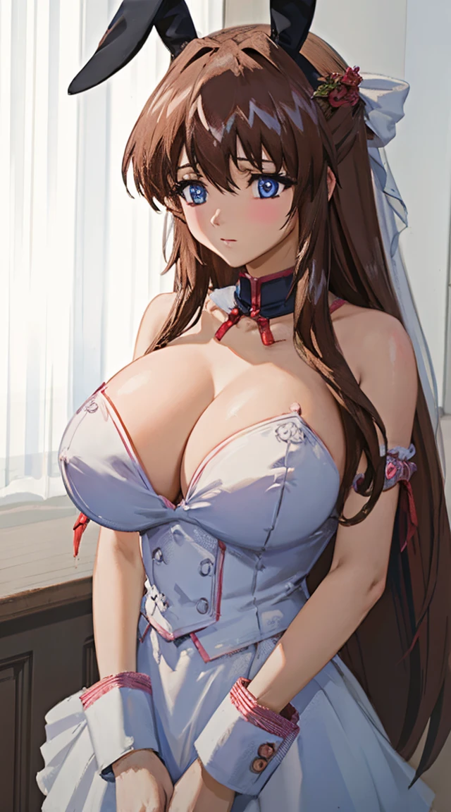 masterpiece, Highest quality, In detail, High resolution, Very delicate and beautiful, (Bunny girl), (Huge breasts)