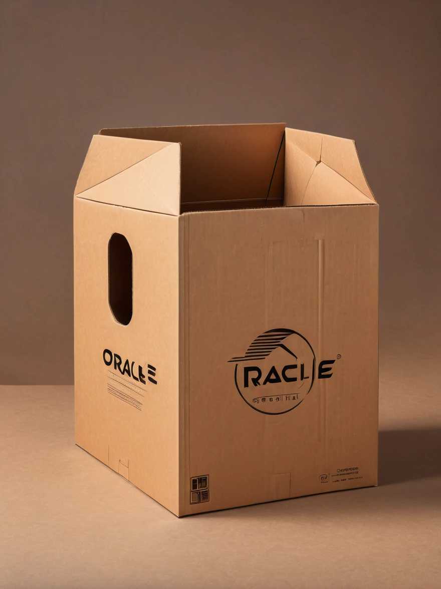 A cardboard design for an assembled home，Carton flat，Simple style，The logo name is oracle，Lay the carton flat，Industrial style，detail，high quality，