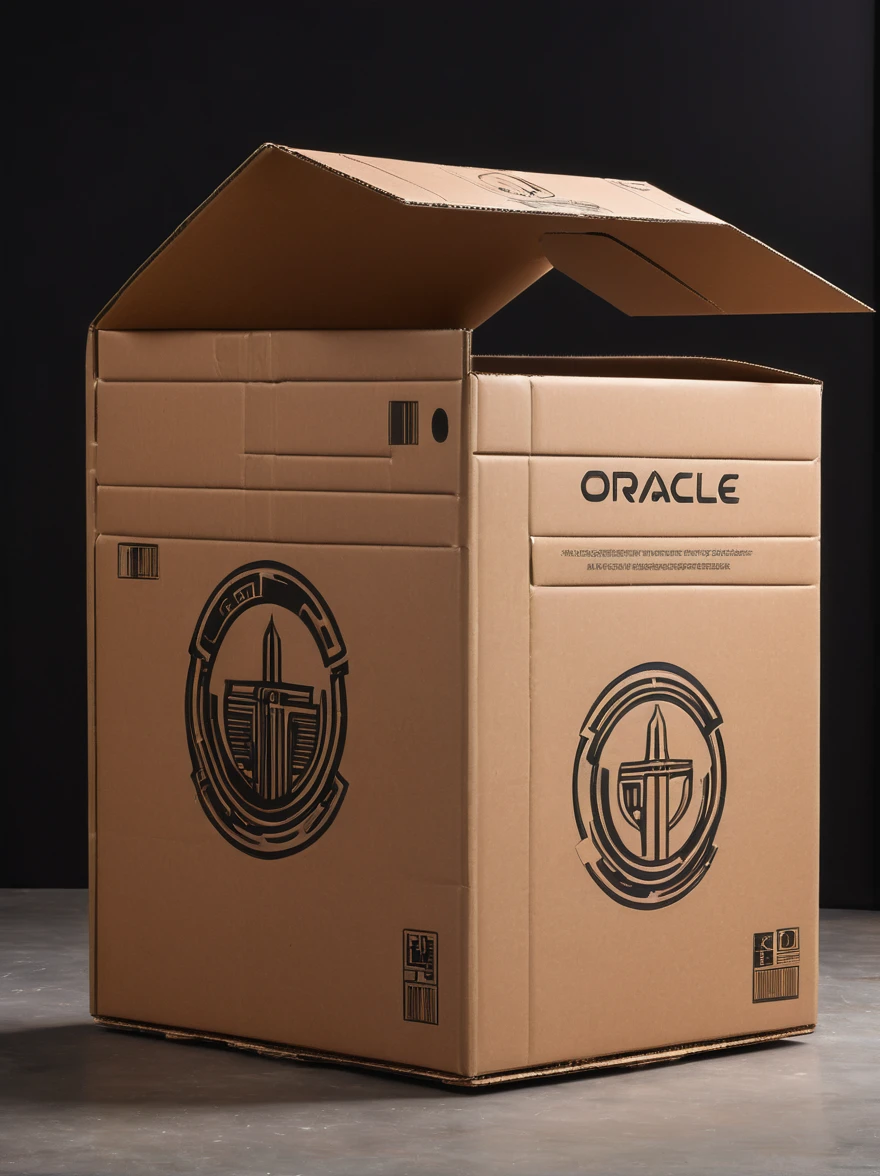 A cardboard design for an assembled home,Carton flat,Simple style,The logo name is oracle,Lay the carton flat,Industrial style,detail,high quality,