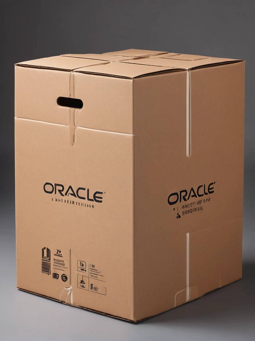 A cardboard design for an assembled home，Carton flat，Simple style，The logo name is oracle，Lay the carton flat，Industrial style，detail，high quality，