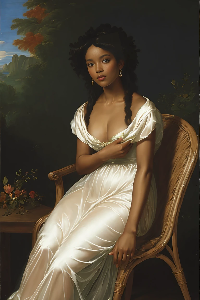 The Birth of Venus with ebony skin wearing a sheer dress, Paintings by Vigée Leblanc