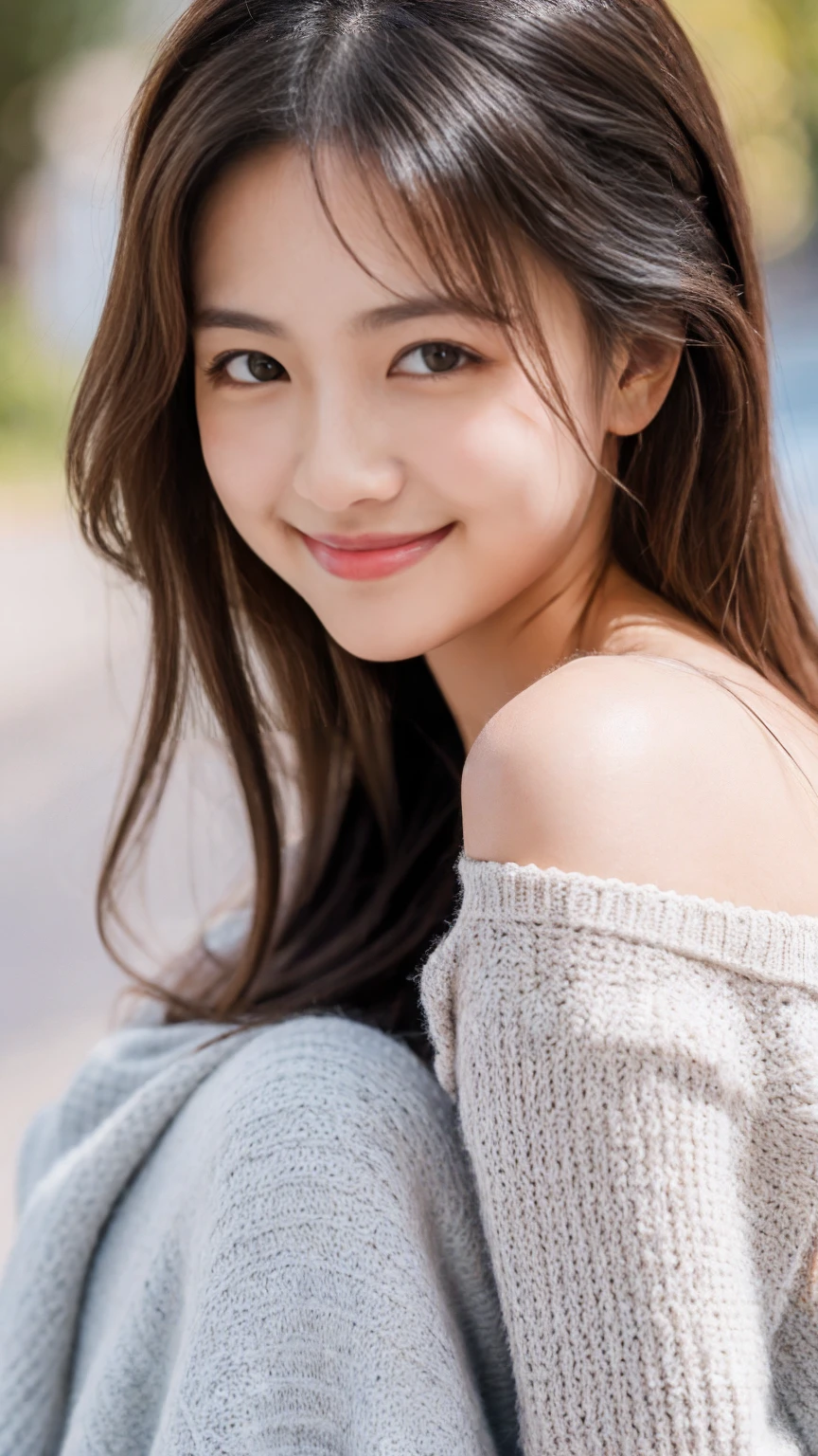 (masterpiece, best quality:1.2), (highres, abstract:1.1), ultra detail, 1girl, cute pose, camisole, off shoulder, parted lips, smile, blush, liz.ashley