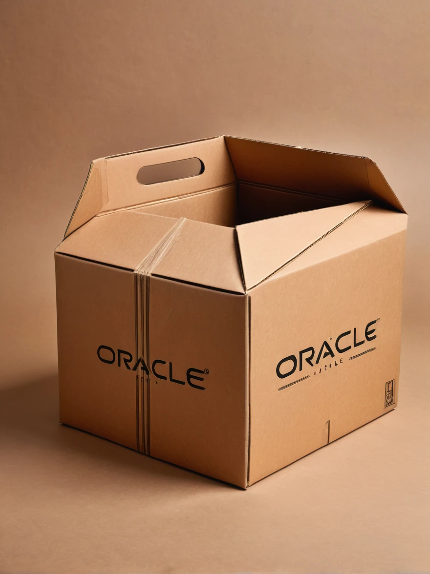 A cardboard design for an assembled home，Carton flat，Simple style，The logo name is oracle，Lay the carton flat，Industrial style，detail，high quality，