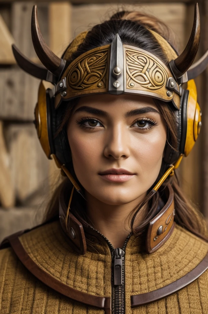 ((best quality)), ((masterpiece)), (detailed), perfect face abeja con casco vikingo